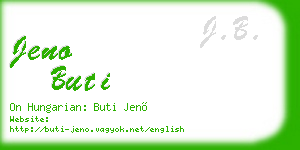 jeno buti business card